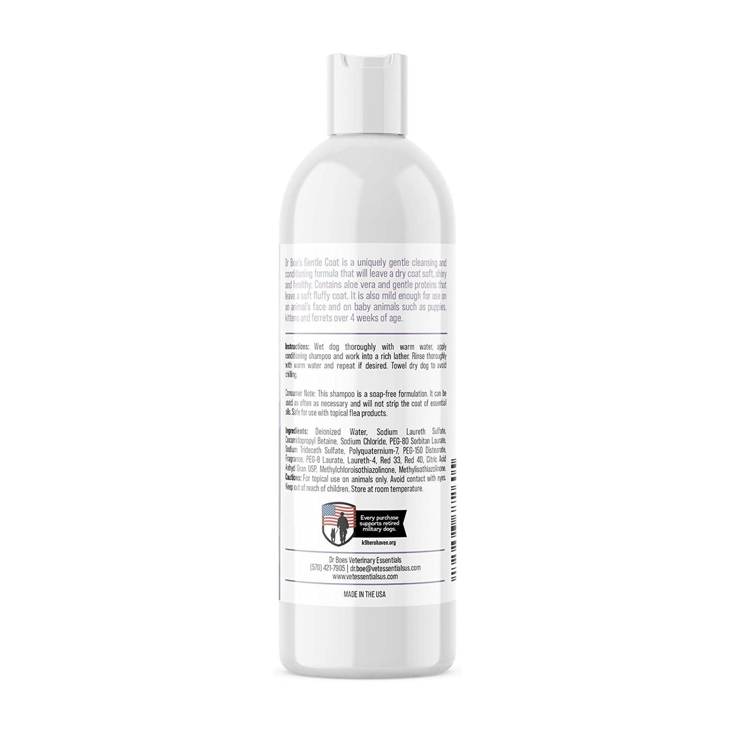 Ingredient list for puppy and kitten shampoo & conditioner