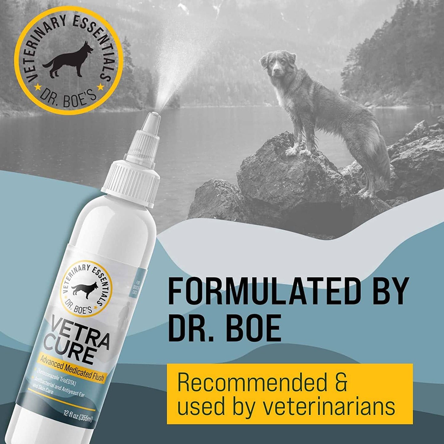 VetraCure Advanced Medicated Flush - Dog and Cat Ear Cleaner